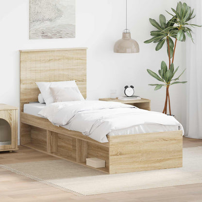 Bettrahmen Sonoma-Eiche 75 x 190 cm Massives Kiefernholz