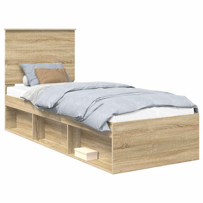 Bettrahmen Sonoma-Eiche 75 x 190 cm Massives Kiefernholz