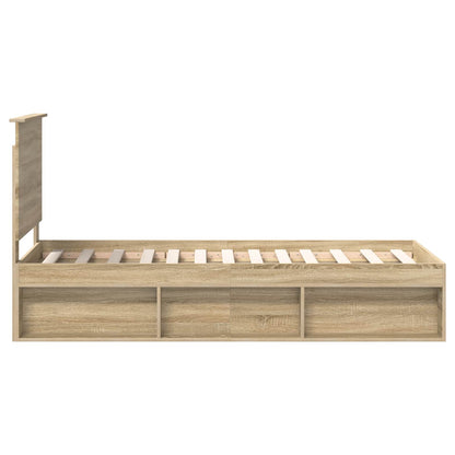Bettrahmen Sonoma-Eiche 75 x 190 cm Massives Kiefernholz