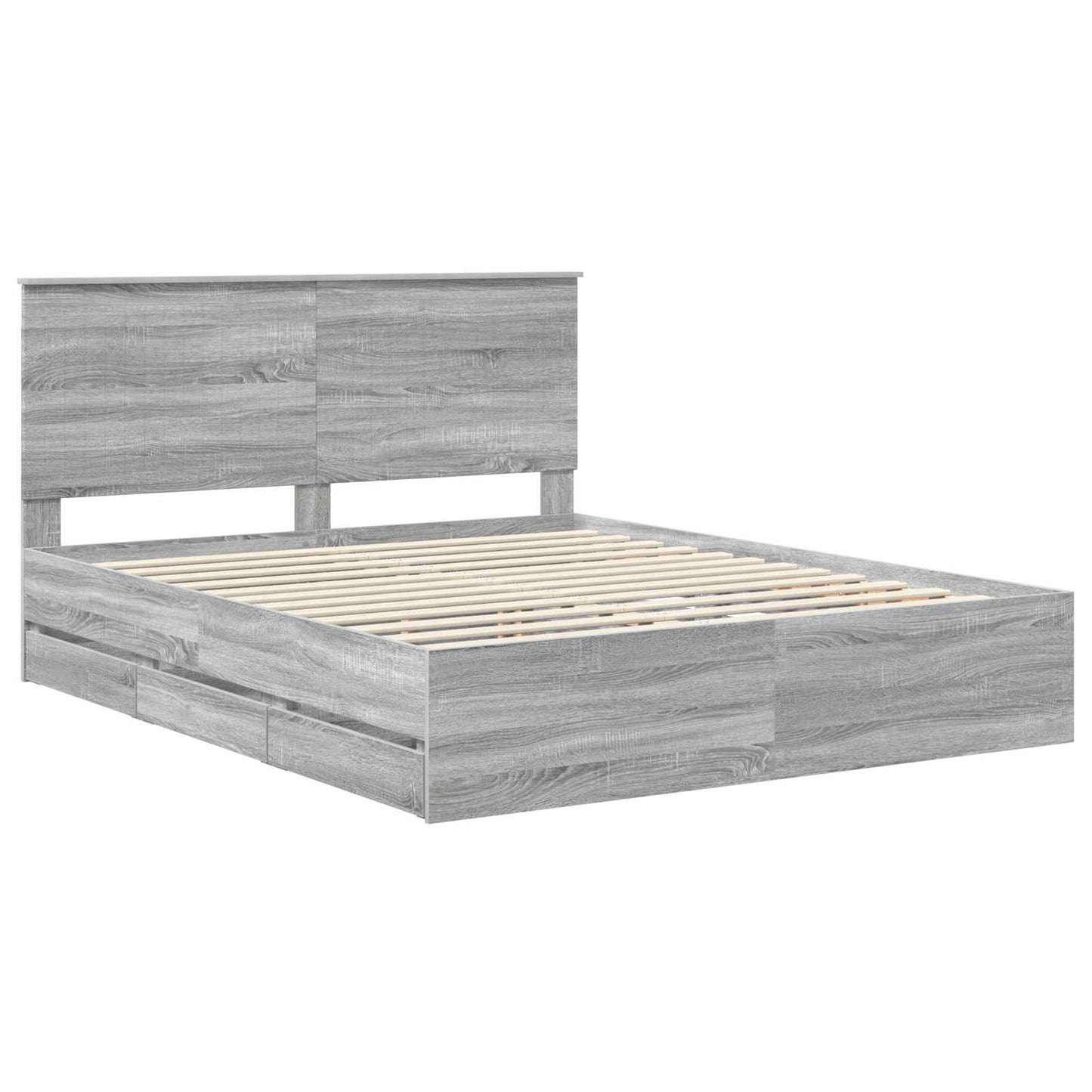 Bettrahmen Graues Sonoma 160 x 200 cm Ingenieurs Holz