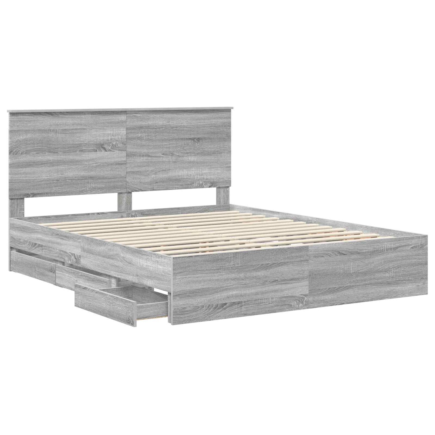 Bettrahmen Graues Sonoma 160 x 200 cm Ingenieurs Holz