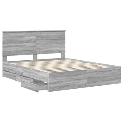 Bettrahmen Graues Sonoma 160 x 200 cm Ingenieurs Holz