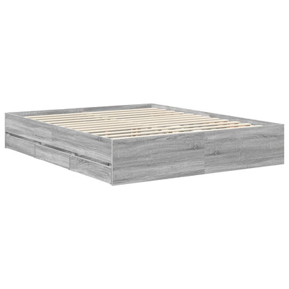 Bettrahmen Graues Sonoma 160 x 200 cm Ingenieurs Holz