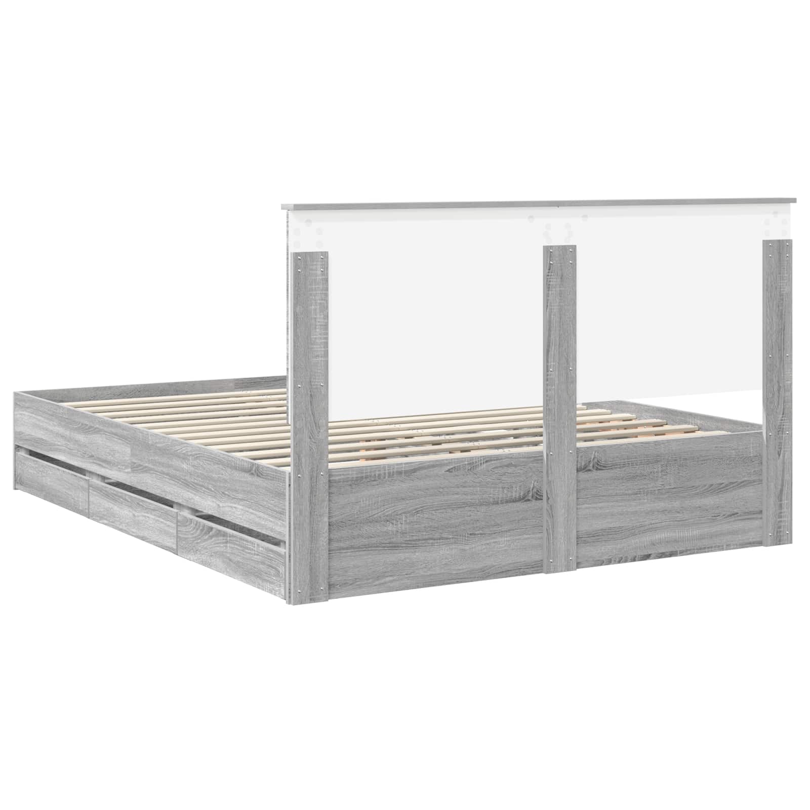 Bettrahmen Graues Sonoma 160 x 200 cm Ingenieurs Holz
