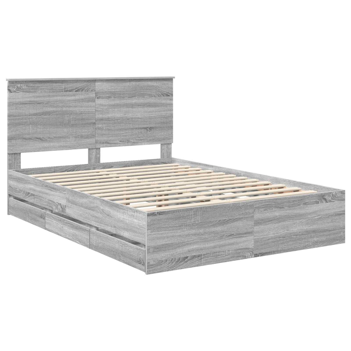 Bettrahmen Graues Sonoma 140 x 200 cm Ingenieurs Holz
