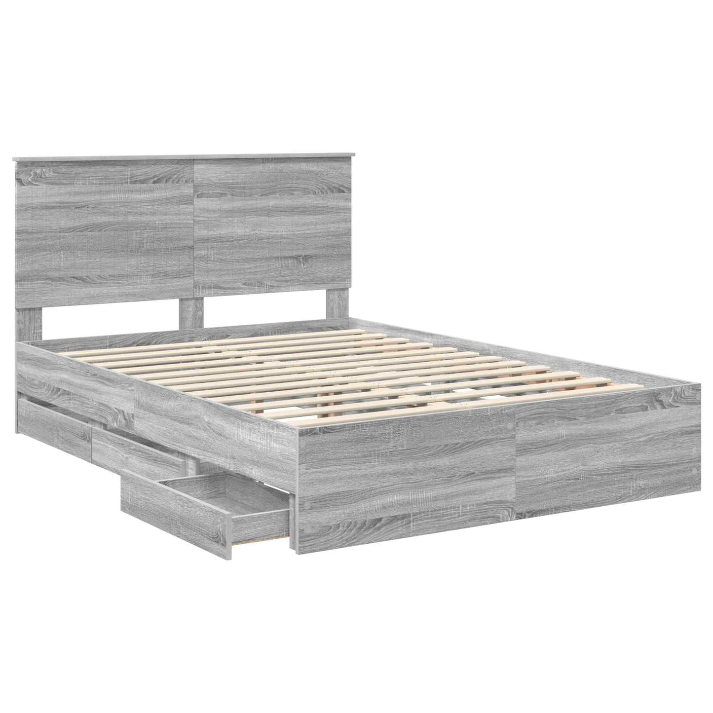 Bettrahmen Graues Sonoma 140 x 200 cm Ingenieurs Holz