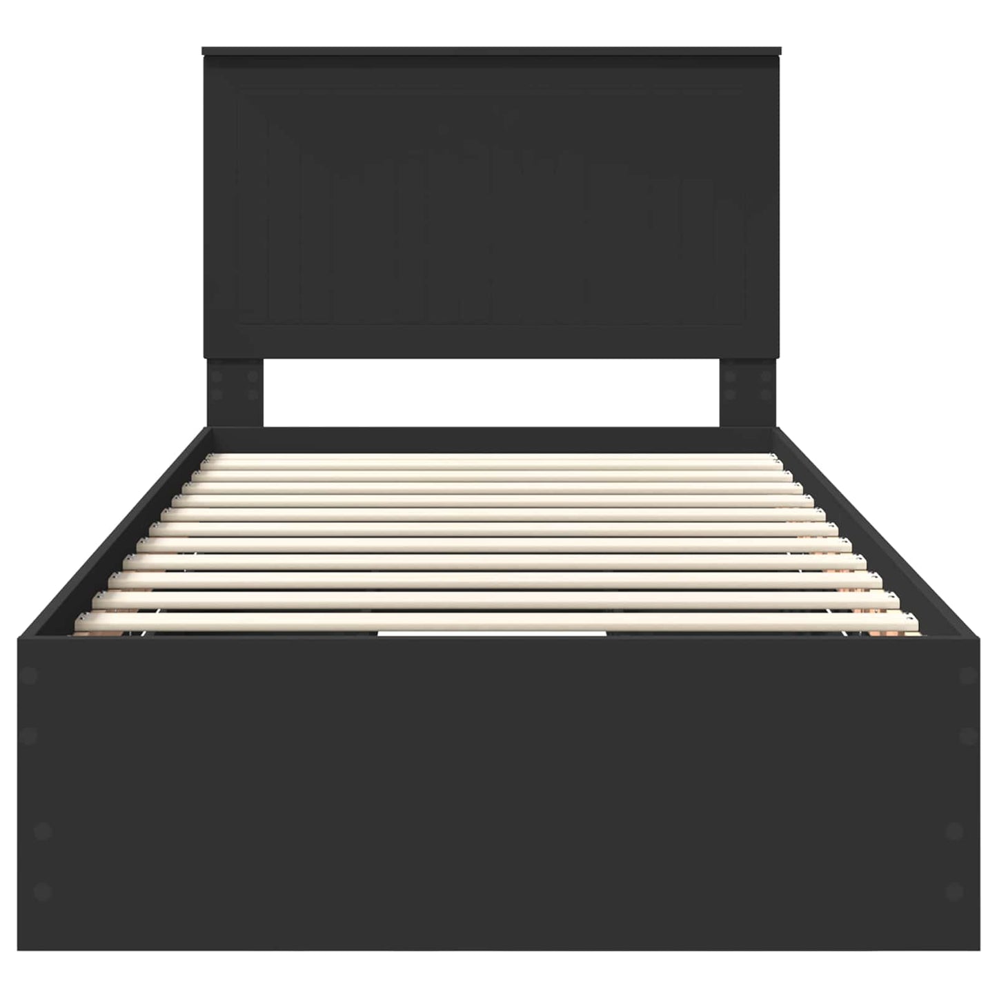 Bettrahmen mit Schubladen Schwarz 100 x 200 cm Ingenieurs Holz