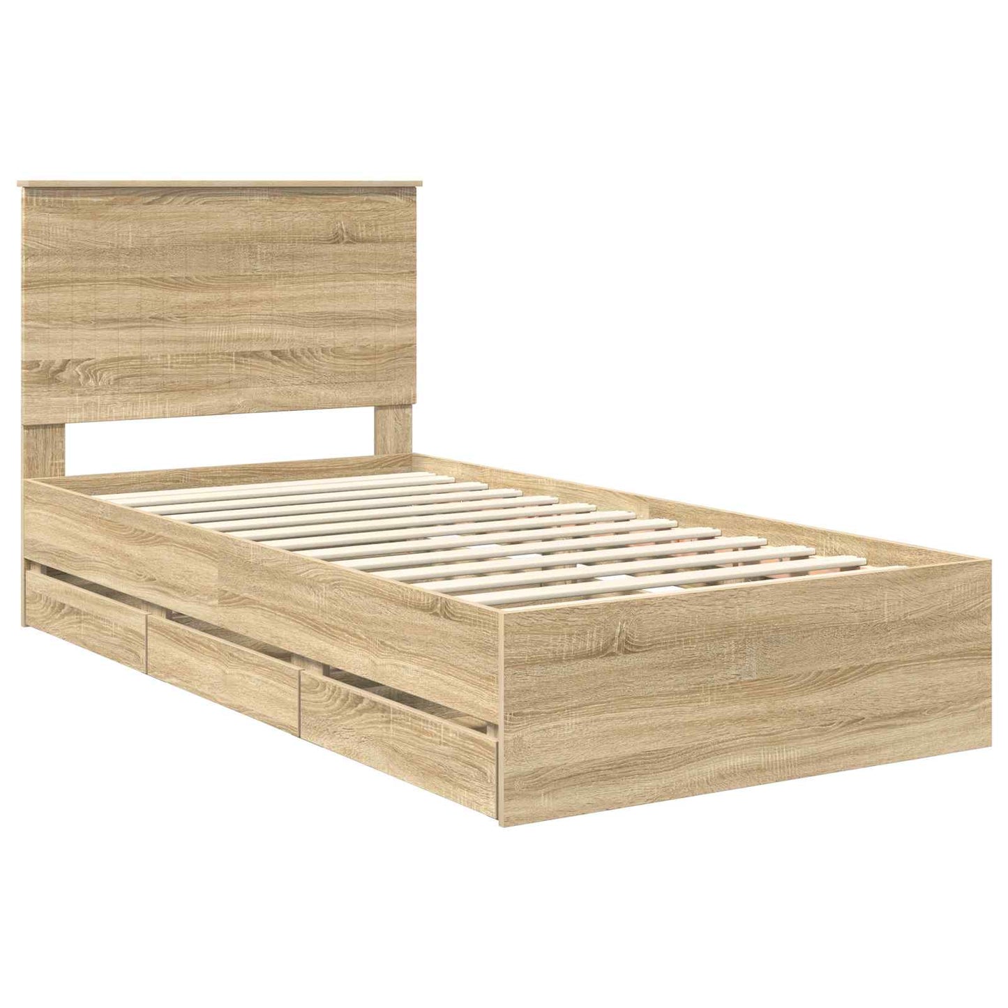 Bettrahmen Sonoma-Eiche 100 x 200 cm Ingenieurs Holz