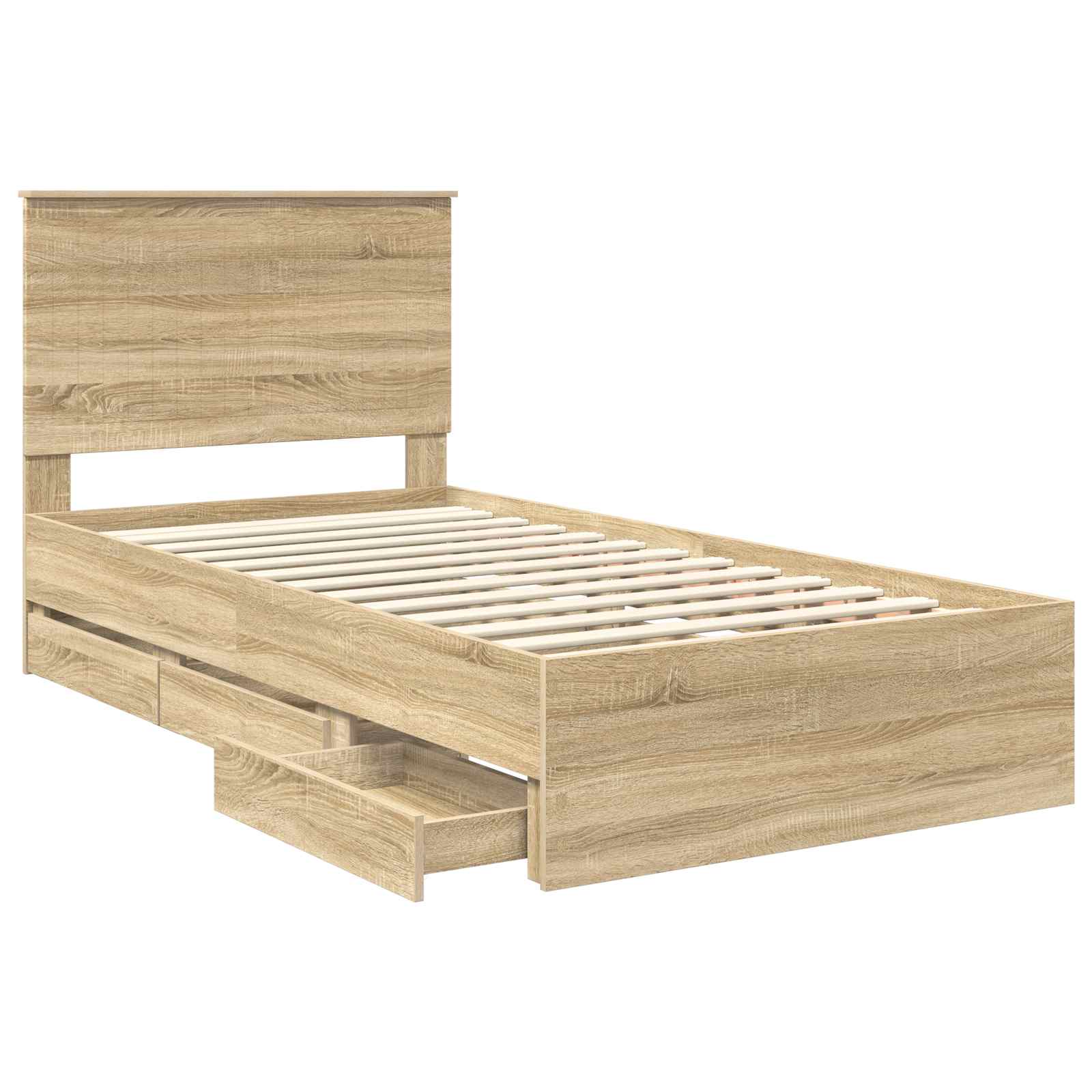 Bettrahmen Sonoma-Eiche 100 x 200 cm Ingenieurs Holz
