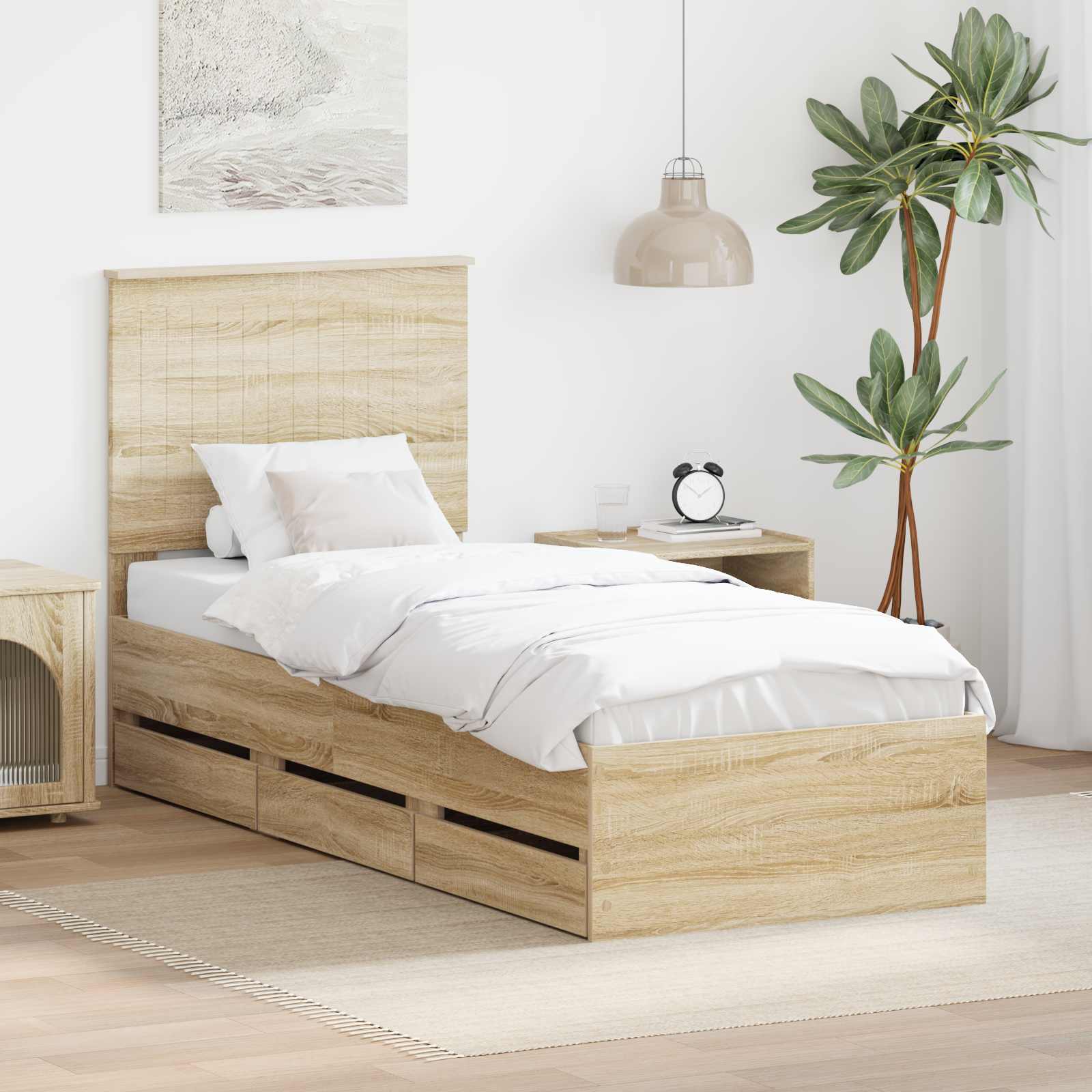 Bettrahmen Sonoma-Eiche 75 x 190 cm Ingenieurs Holz