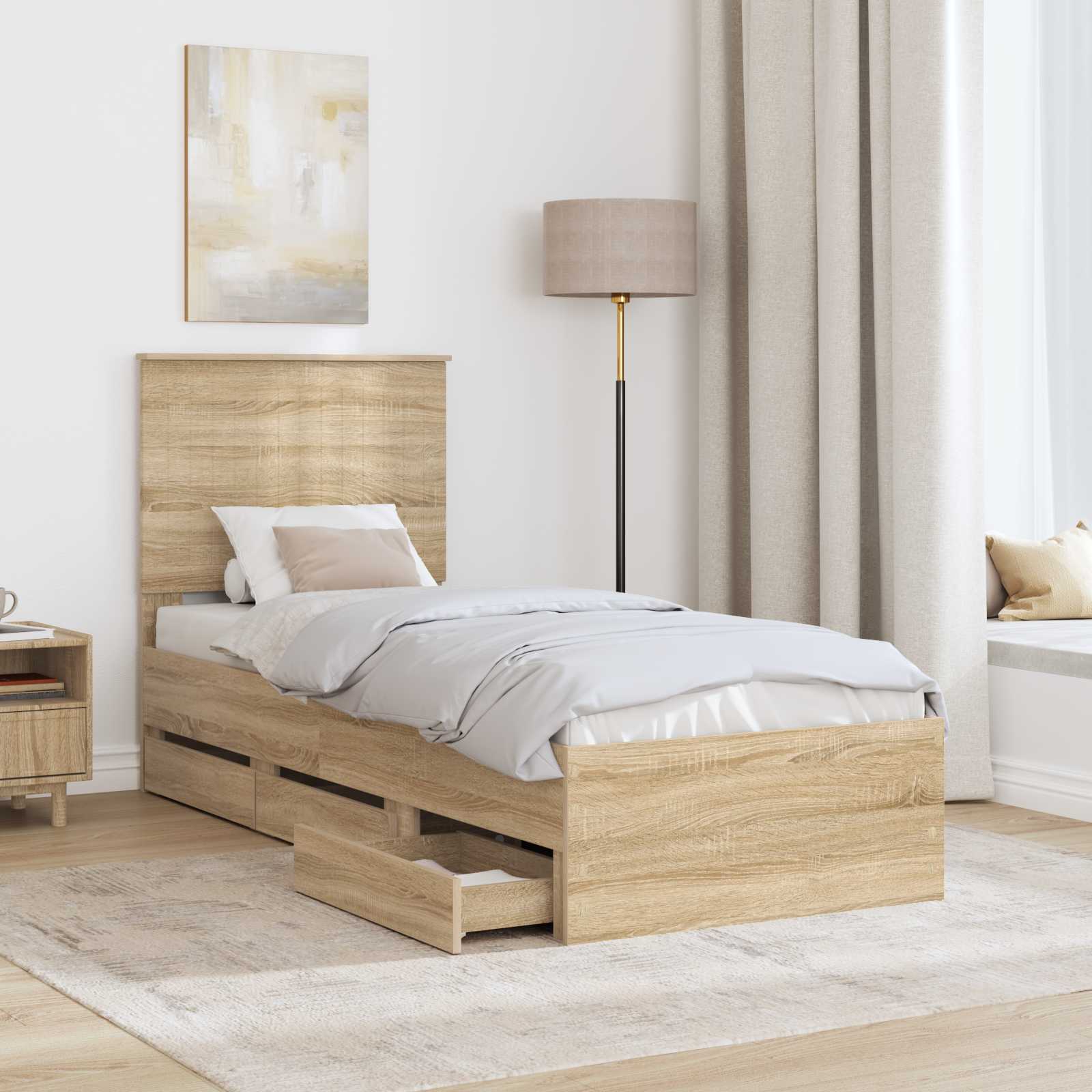 Bettrahmen Sonoma-Eiche 75 x 190 cm Ingenieurs Holz