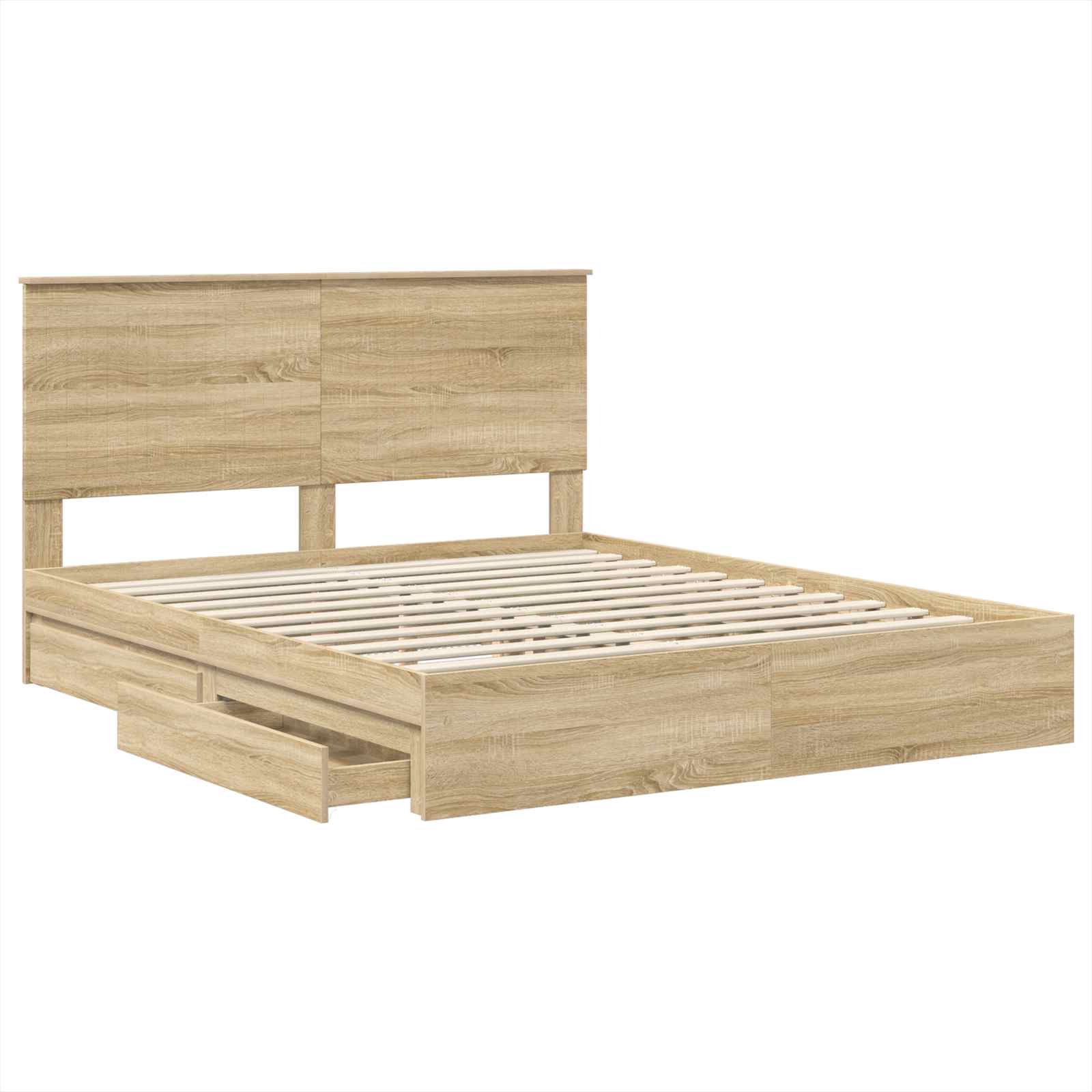 Aufbewahrungsbett Sonoma-Eiche 160 x 200 cm Holzwerkstoff