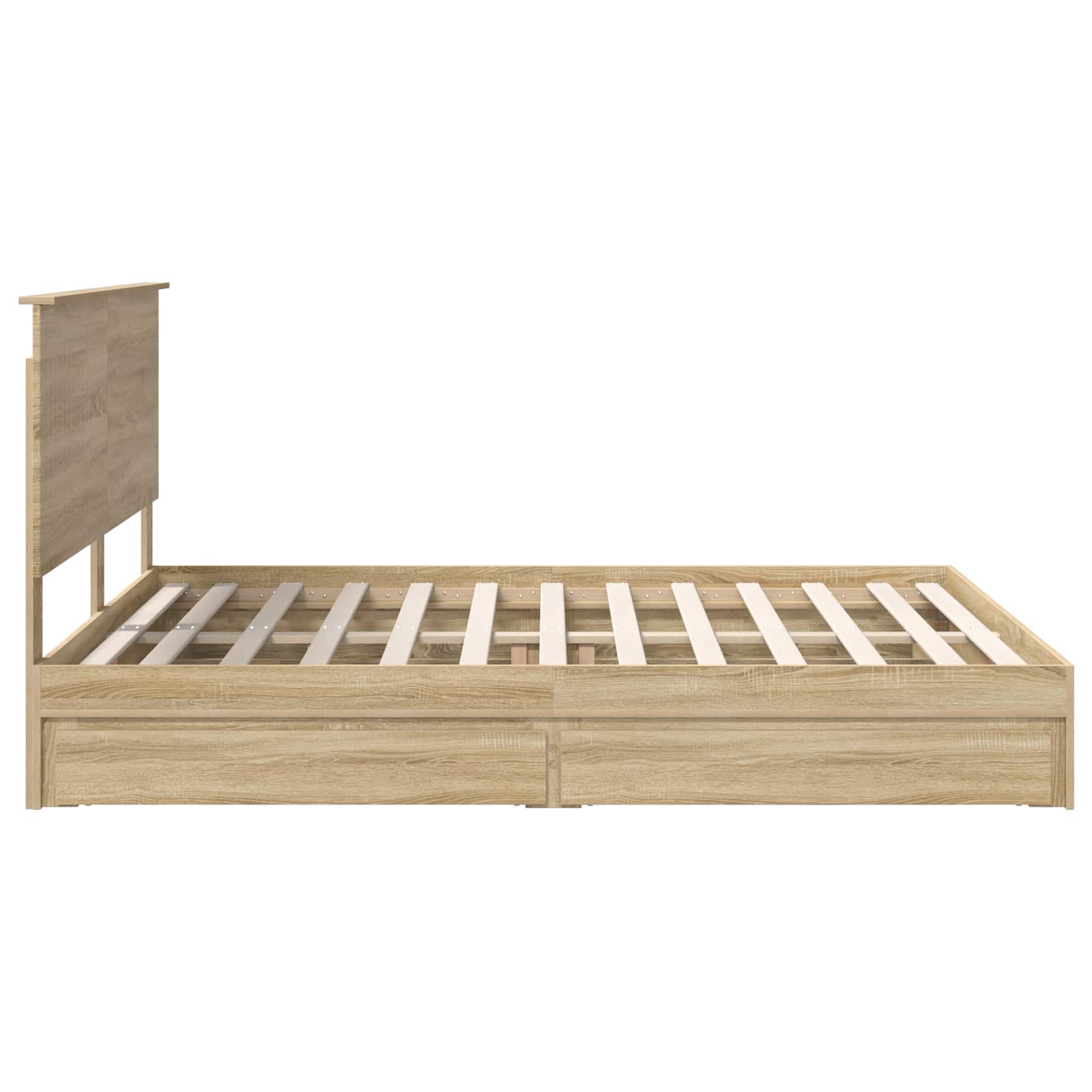 Aufbewahrungsbett Sonoma-Eiche 160 x 200 cm Holzwerkstoff