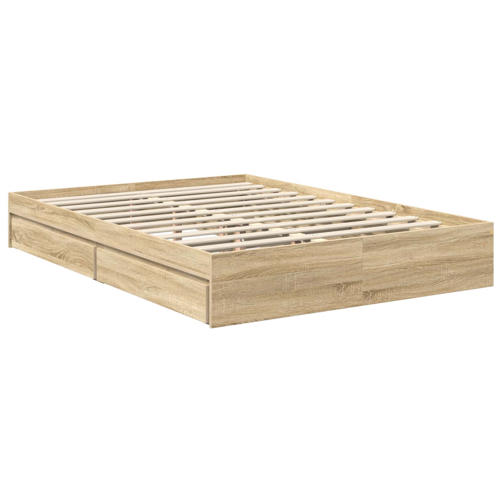 Aufbewahrungsbett Sonoma-Eiche 140 x 200 cm Holzwerkstoff