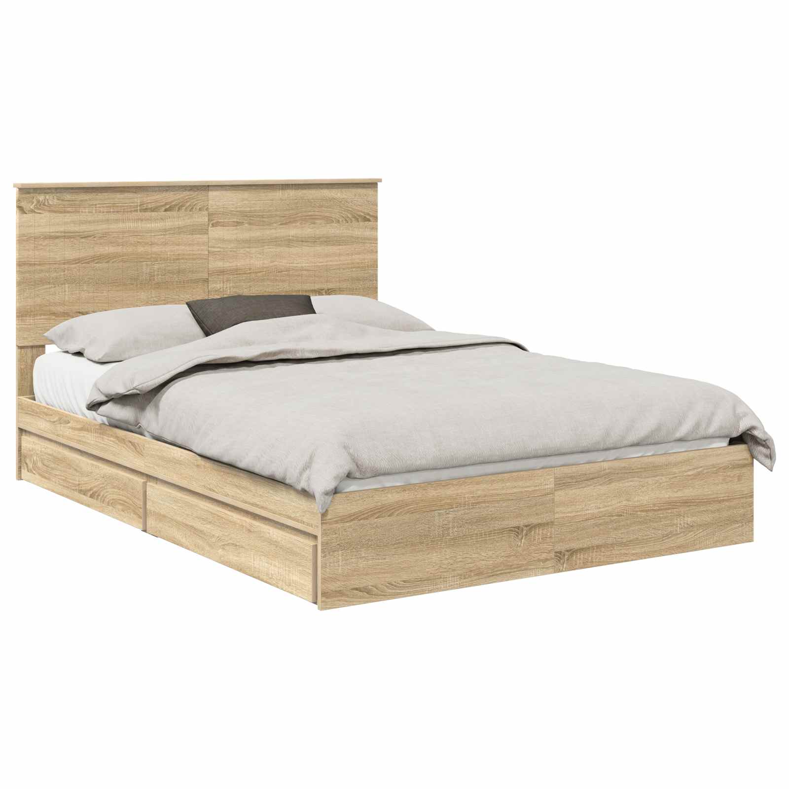 Aufbewahrungsbett Sonoma-Eiche 140 x 190 cm Holzwerkstoff
