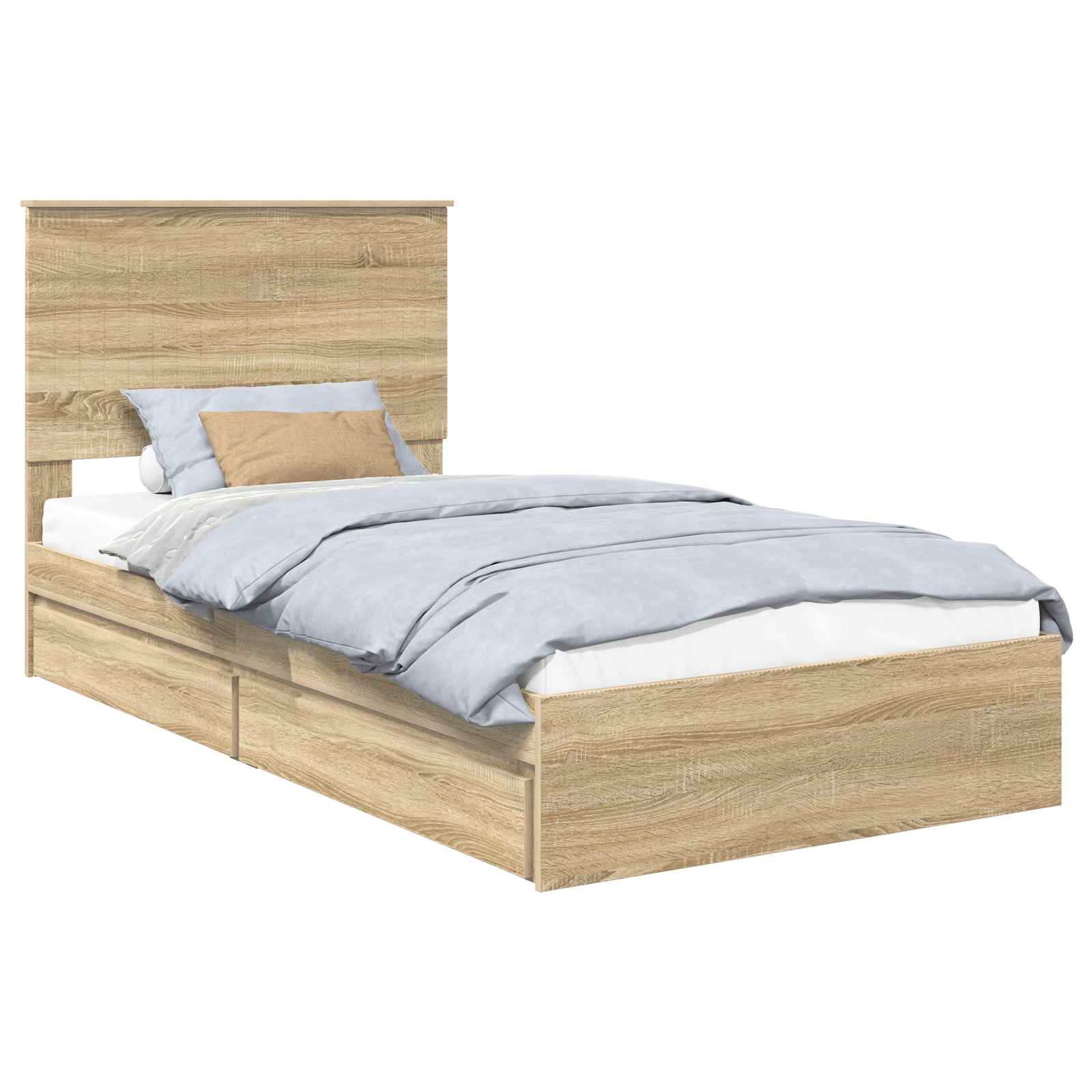 Aufbewahrungsbett Sonoma-Eiche 100 x 200 cm Holzwerkstoff