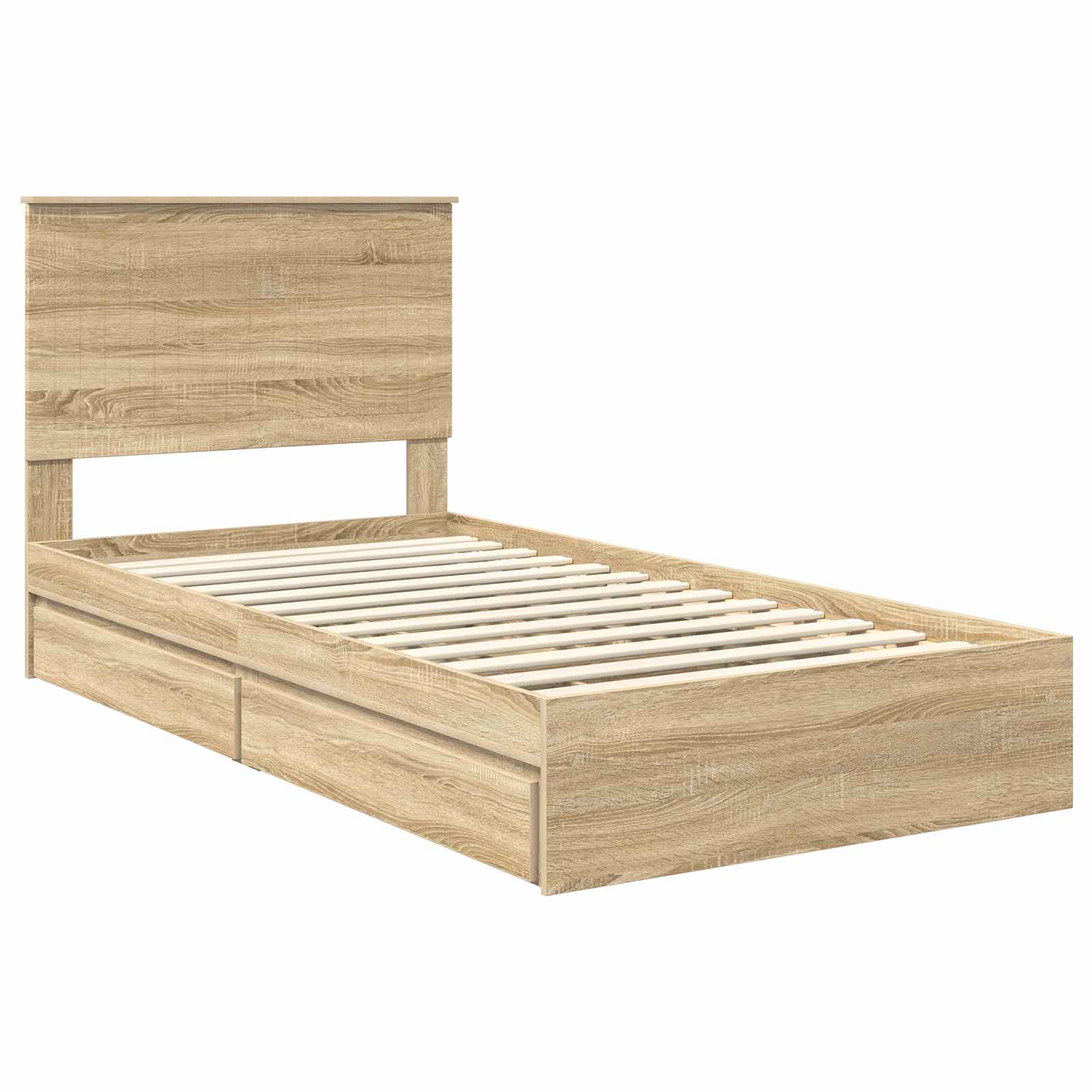 Aufbewahrungsbett Sonoma-Eiche 100 x 200 cm Holzwerkstoff