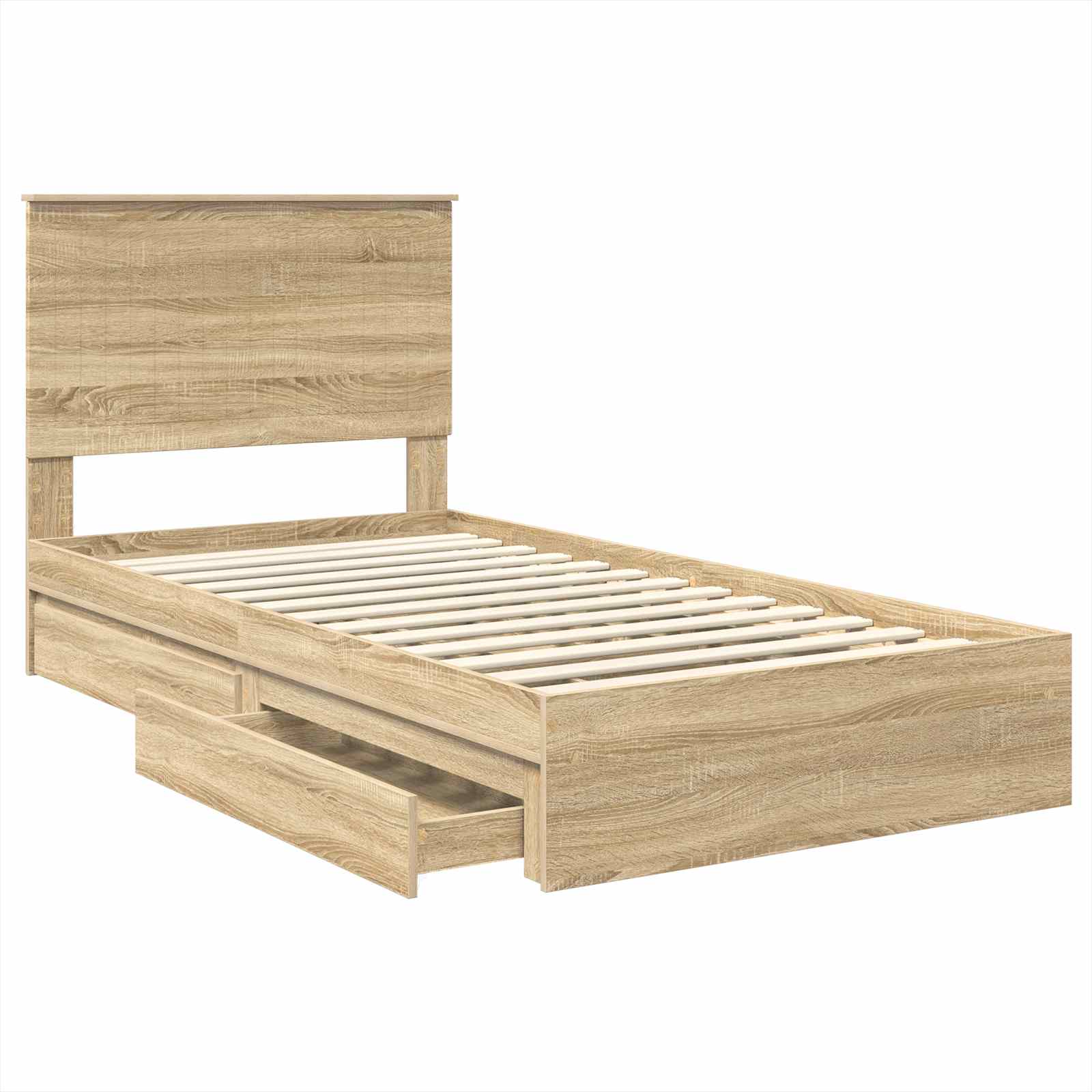 Aufbewahrungsbett Sonoma-Eiche 100 x 200 cm Holzwerkstoff