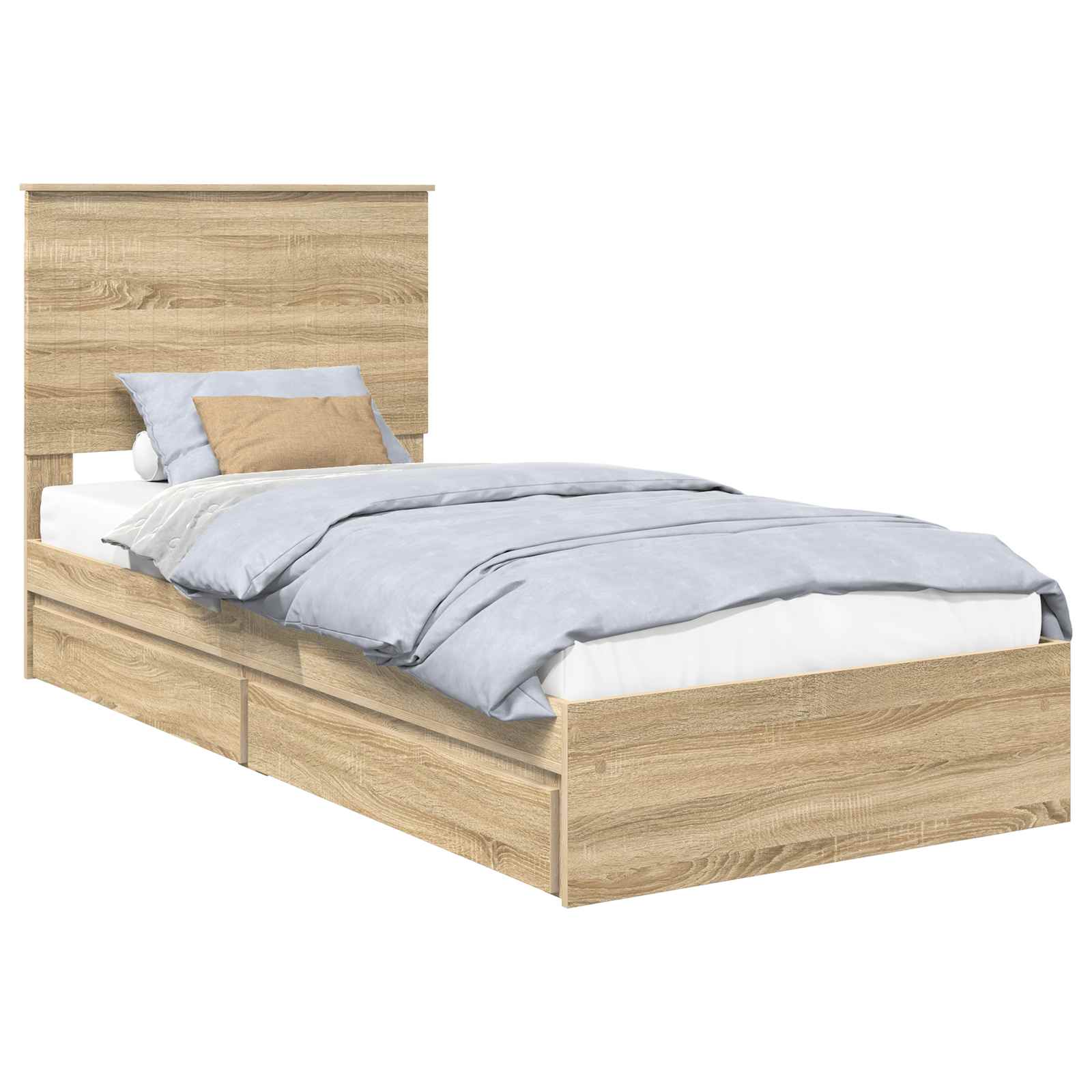 Aufbewahrungsbett Sonoma-Eiche 90 x 200 cm Holzwerkstoff