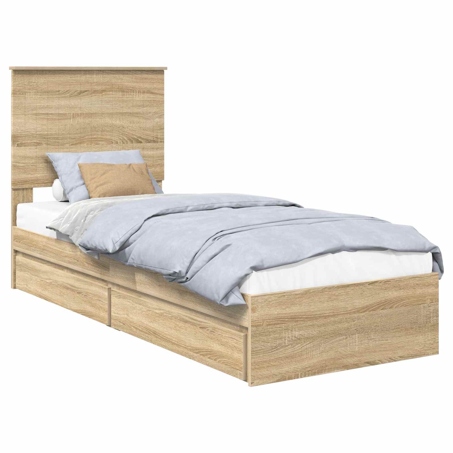 Aufbewahrungsbett Sonoma-Eiche 75 x 190 cm Holzwerkstoff