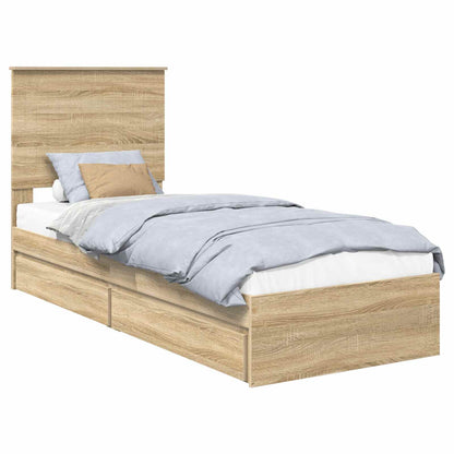 Aufbewahrungsbett Sonoma-Eiche 75 x 190 cm Holzwerkstoff
