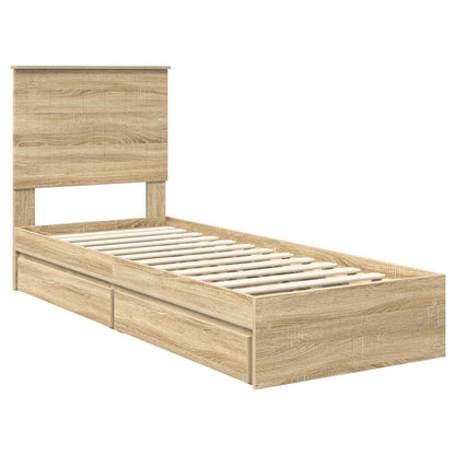 Aufbewahrungsbett Sonoma-Eiche 75 x 190 cm Holzwerkstoff