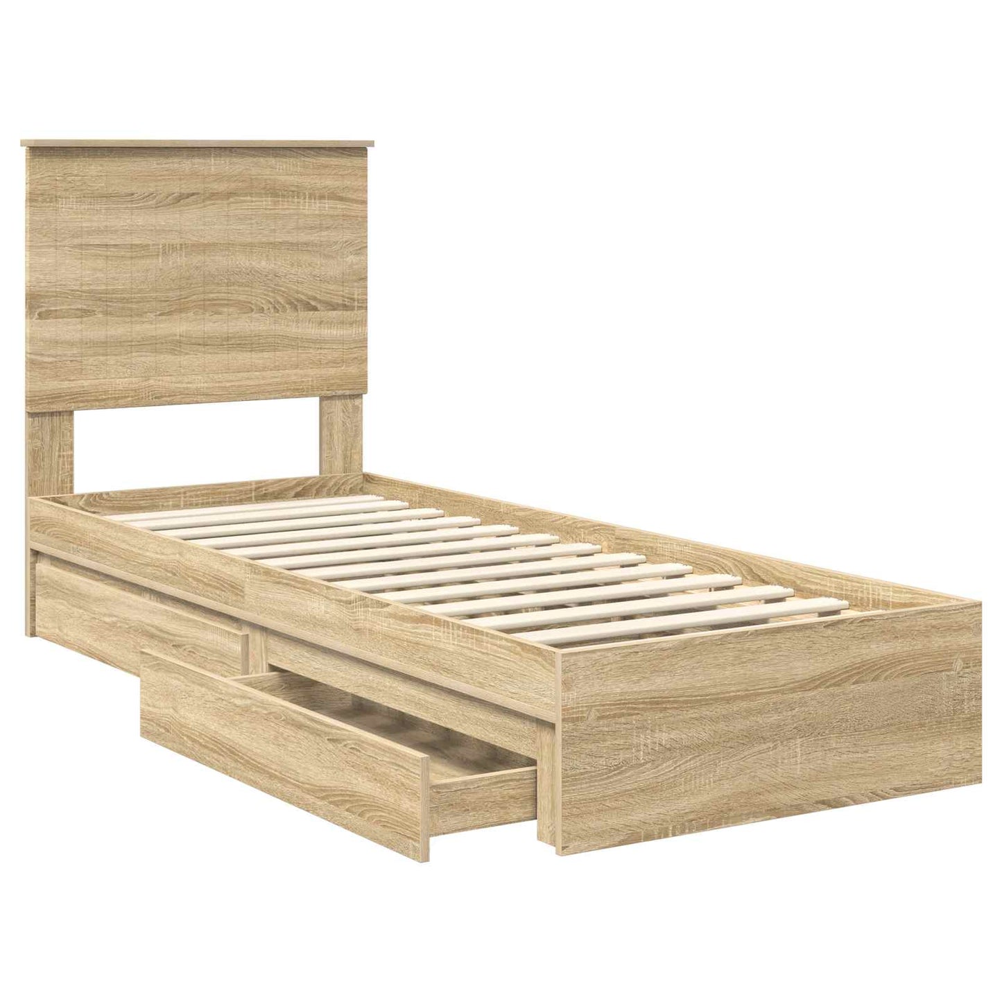 Aufbewahrungsbett Sonoma-Eiche 75 x 190 cm Holzwerkstoff