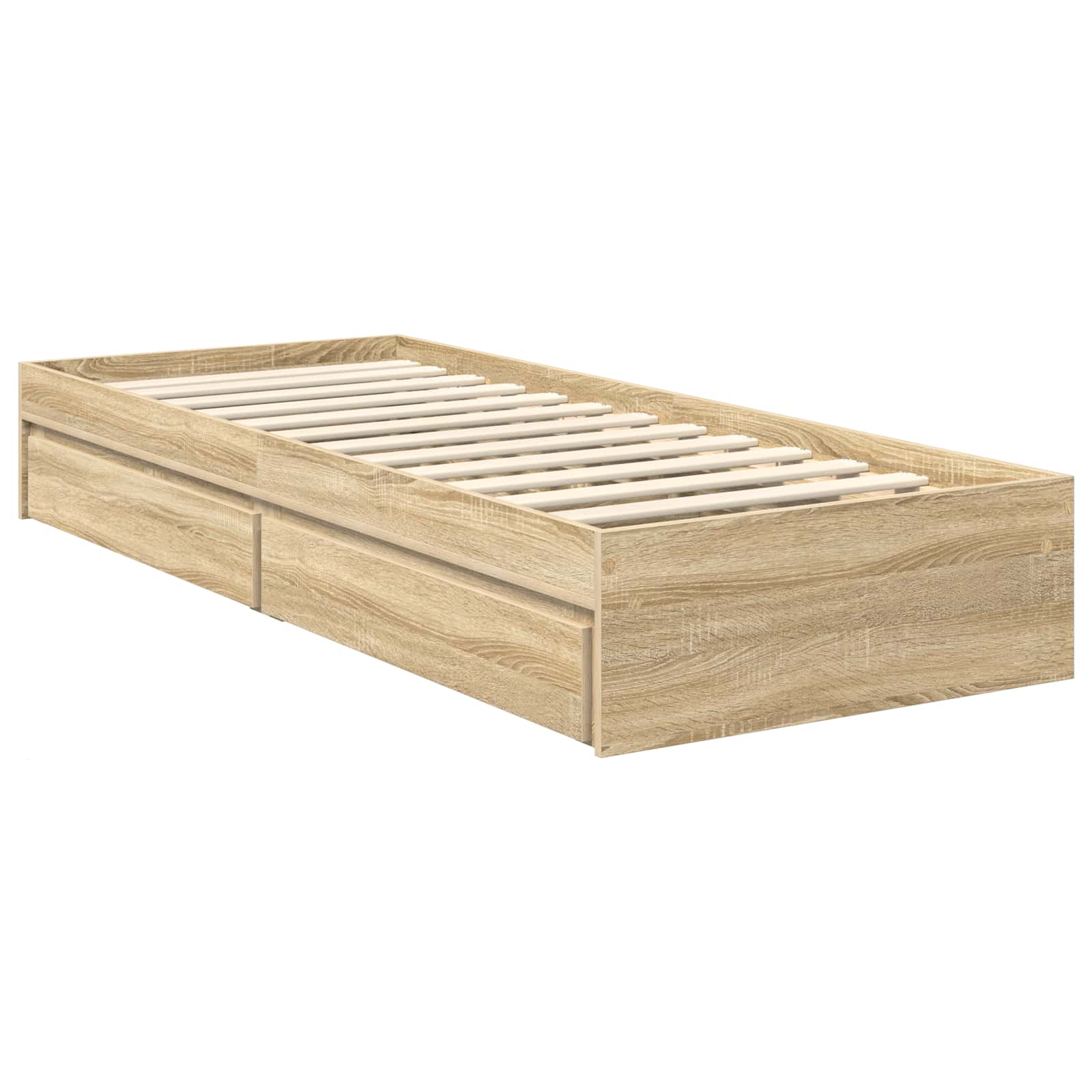 Aufbewahrungsbett Sonoma-Eiche 75 x 190 cm Holzwerkstoff