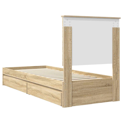 Aufbewahrungsbett Sonoma-Eiche 75 x 190 cm Holzwerkstoff