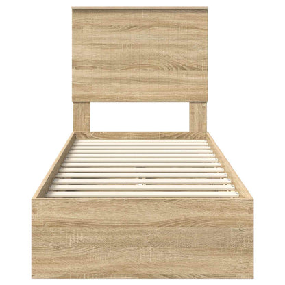 Aufbewahrungsbett Sonoma-Eiche 75 x 190 cm Holzwerkstoff