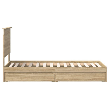 Aufbewahrungsbett Sonoma-Eiche 75 x 190 cm Holzwerkstoff