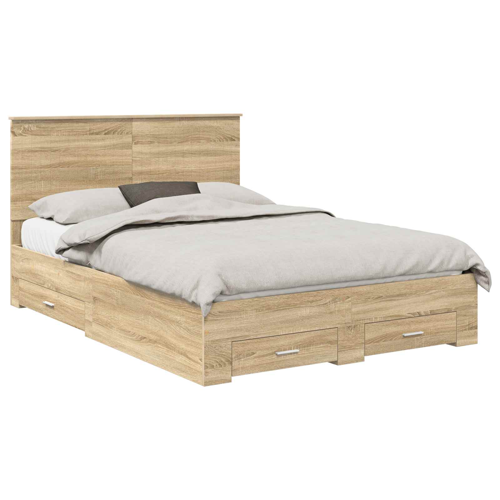 Bettrahmen mit Kopfteil Sonoma-Eiche 135 x 190 cm Holzwerkstoff