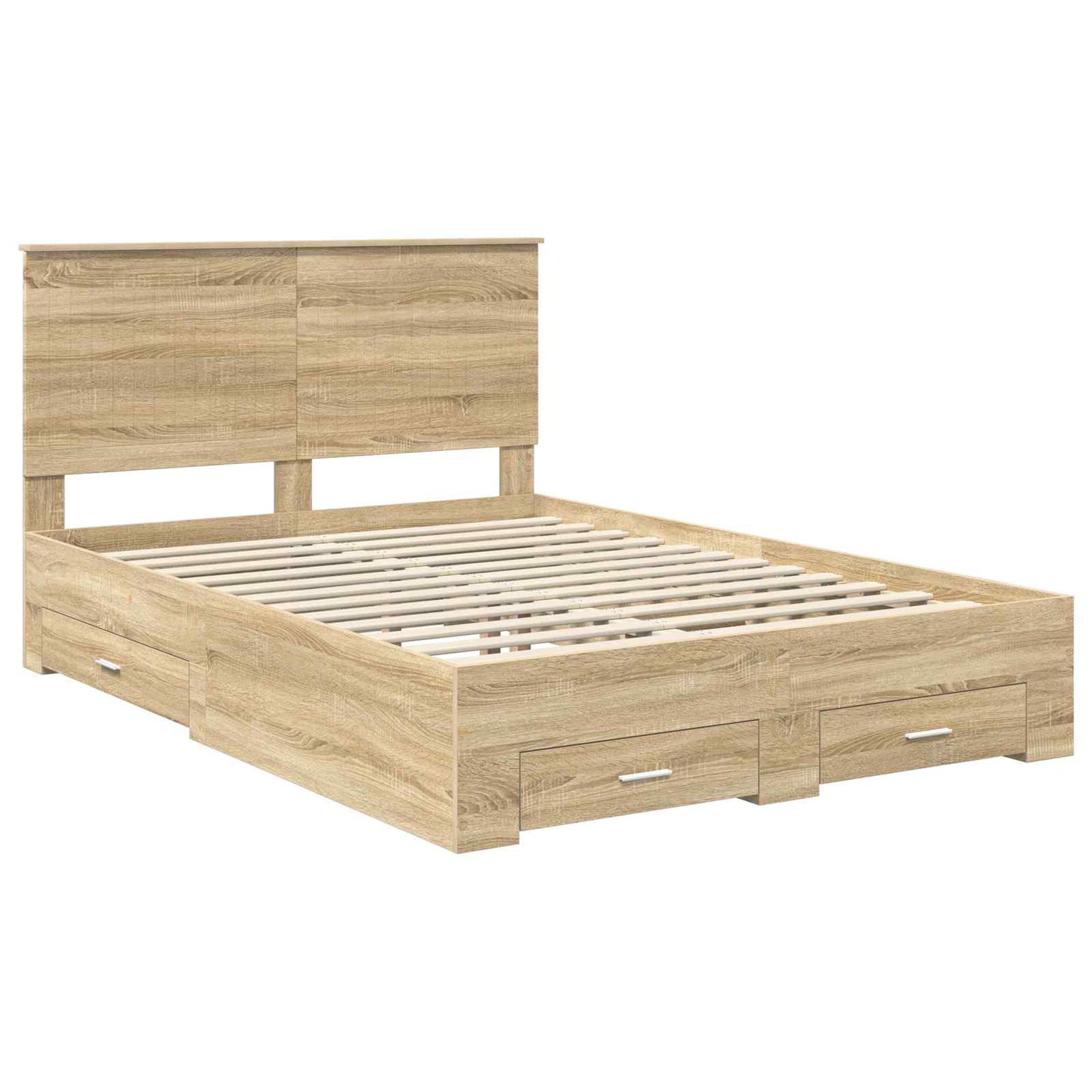 Bettrahmen mit Kopfteil Sonoma-Eiche 135 x 190 cm Holzwerkstoff