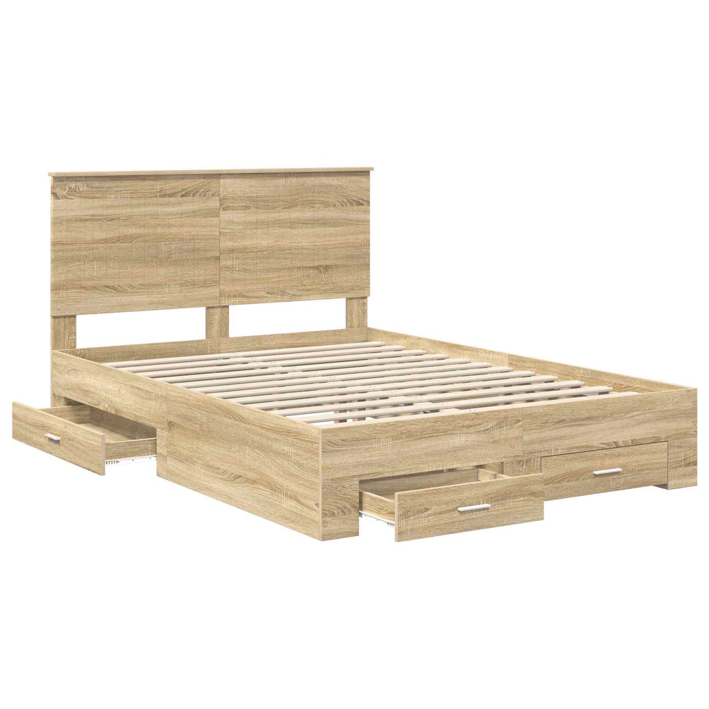 Bettrahmen mit Kopfteil Sonoma-Eiche 135 x 190 cm Holzwerkstoff