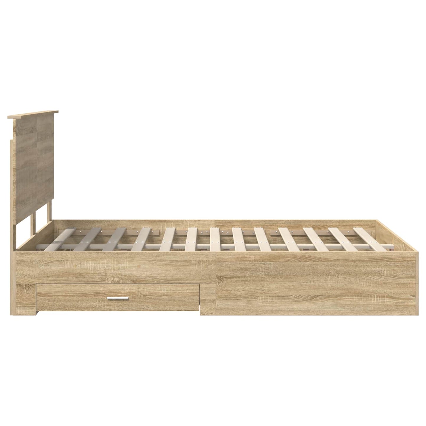 Bettrahmen mit Kopfteil Sonoma-Eiche 135 x 190 cm Holzwerkstoff