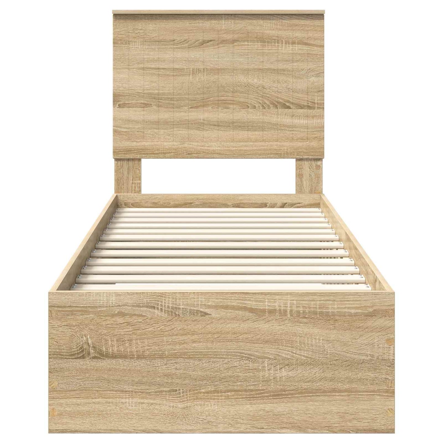 Bettrahmen Sonoma Eiche und Silber 70 x 190 cm Holzwerkstoff