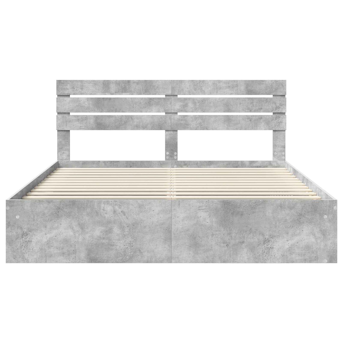 Bettrahmen mit Kopfteil Beton 180 x 200 cm Massives Kiefernholz