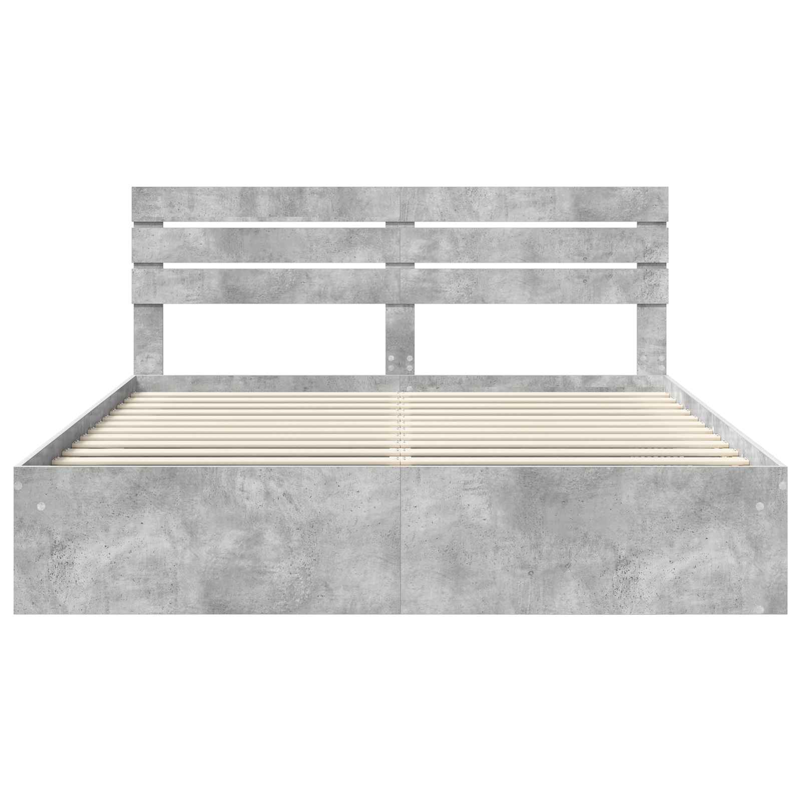 Bettrahmen mit Kopfteil Beton 180 x 200 cm Massives Kiefernholz