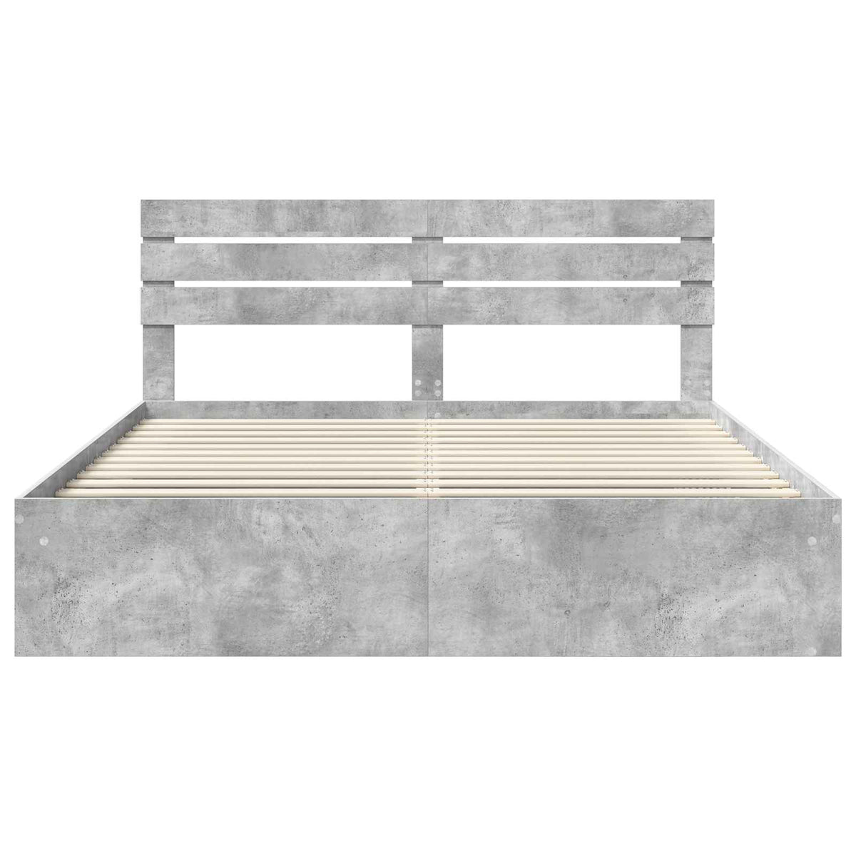 Bettrahmen Betongrau 180 x 200 cm Massives Kiefernholz
