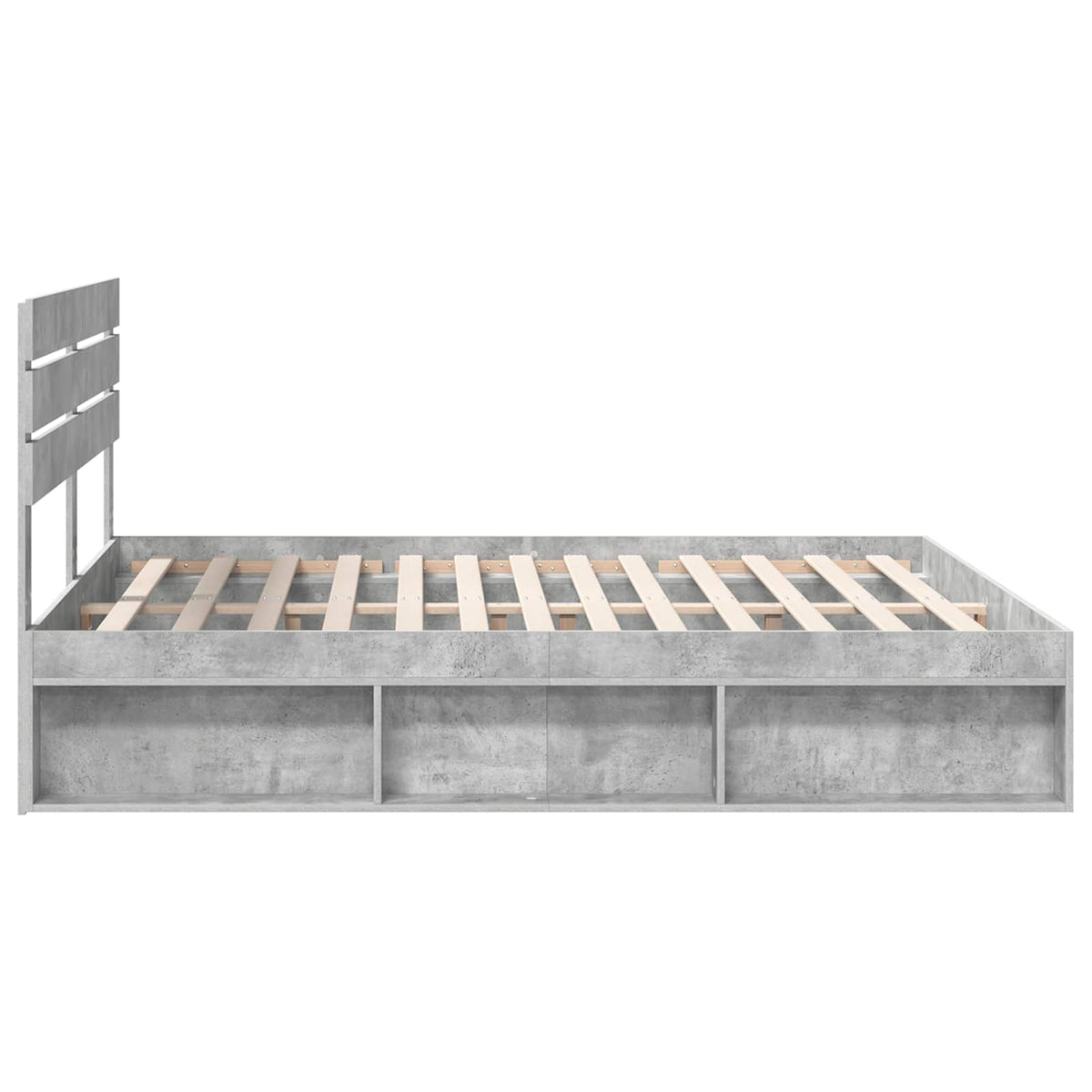 Bettrahmen Betongrau 180 x 200 cm Massives Kiefernholz
