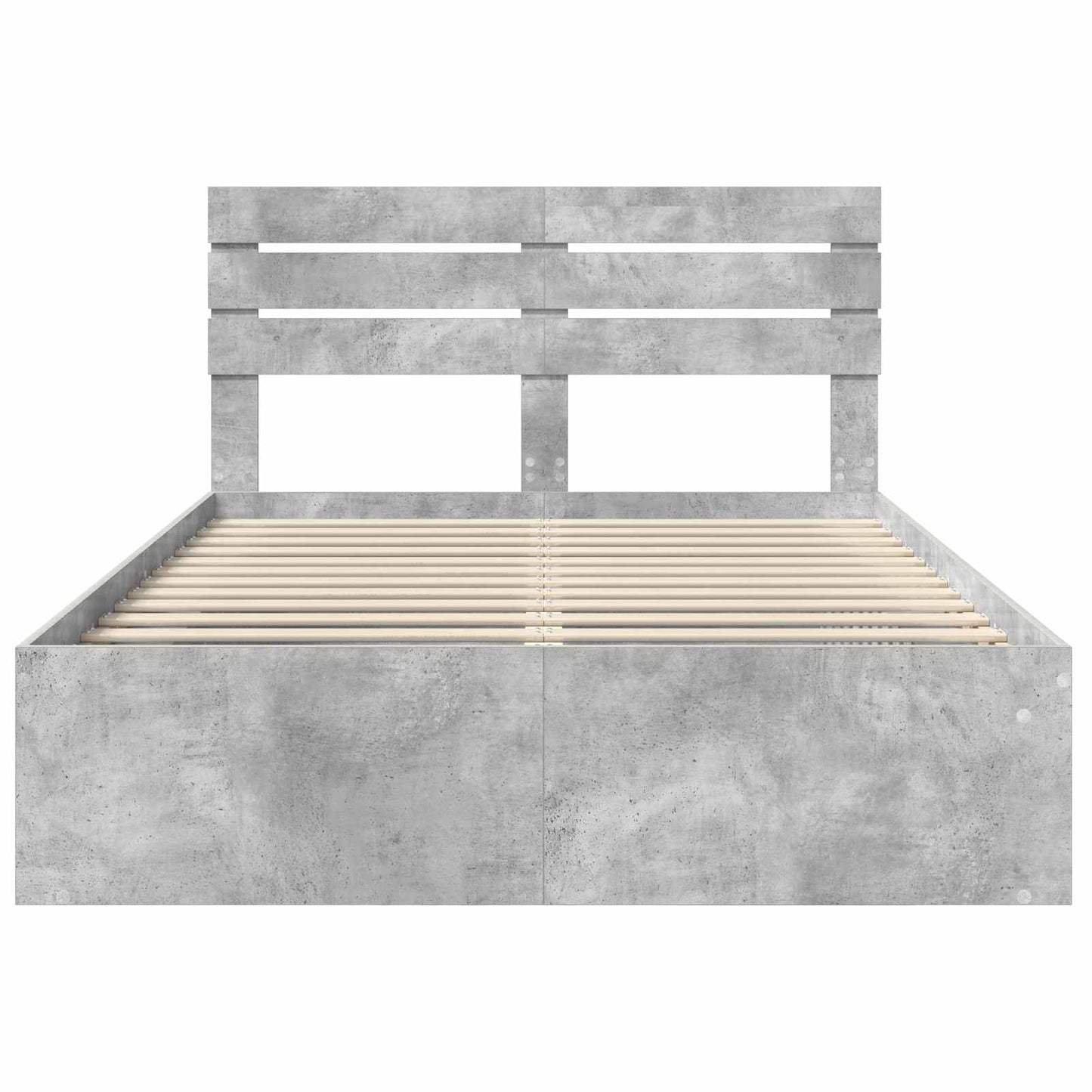 Bettrahmen mit Kopfteil Beton 160 x 200 cm Massives Kiefernholz