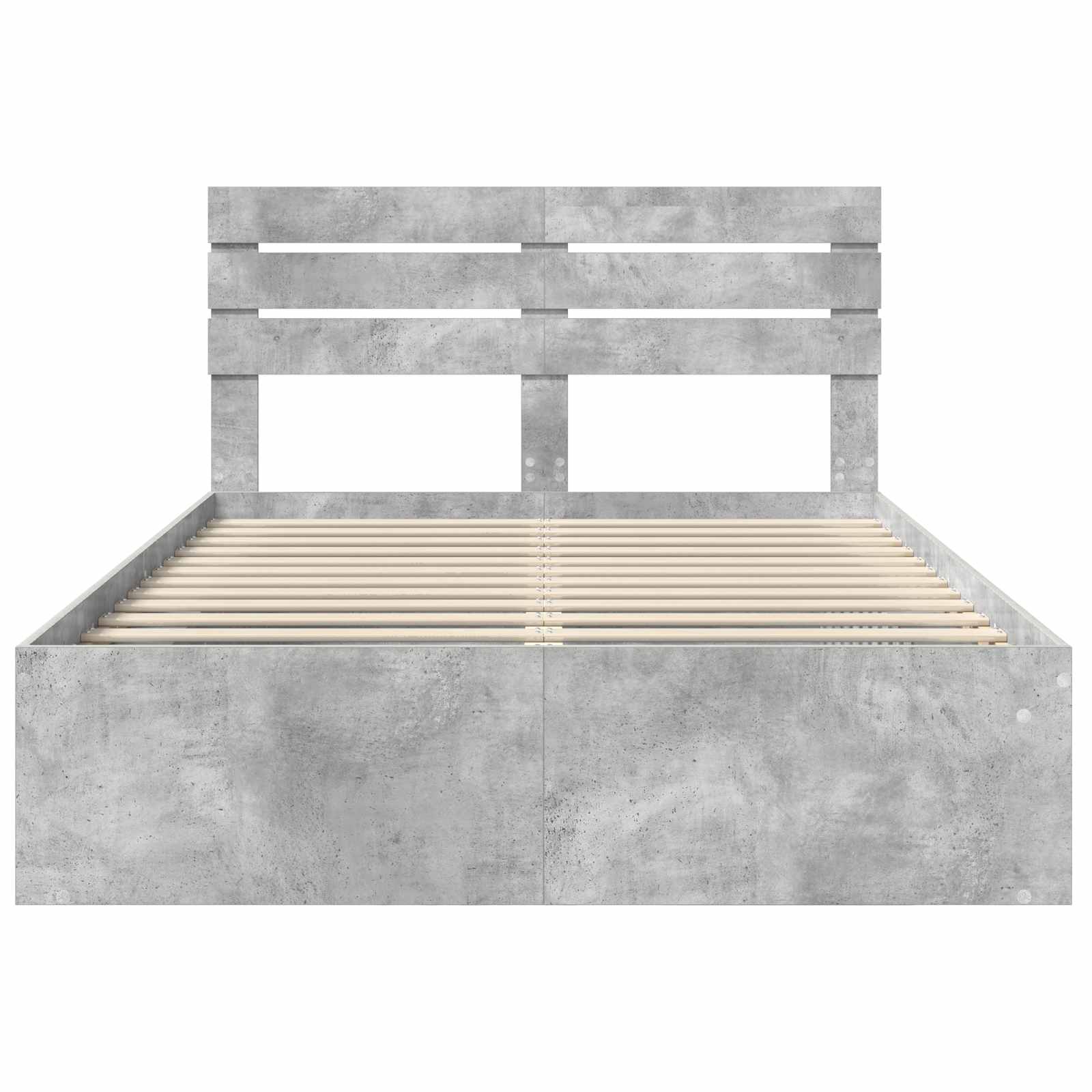 Bettrahmen mit Kopfteil Beton 160 x 200 cm Massives Kiefernholz