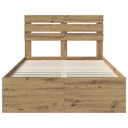 Bettrahmen Artisan-Eiche 120 x 190 cm Massives Kiefernholz