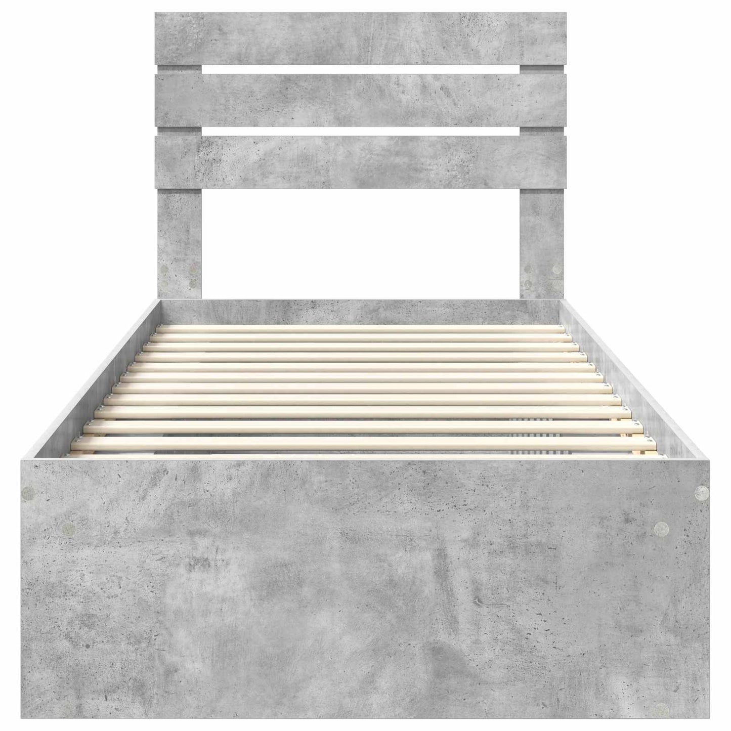 Bettrahmen Beton Grau 100 x 200 cm Massives Kiefernholz