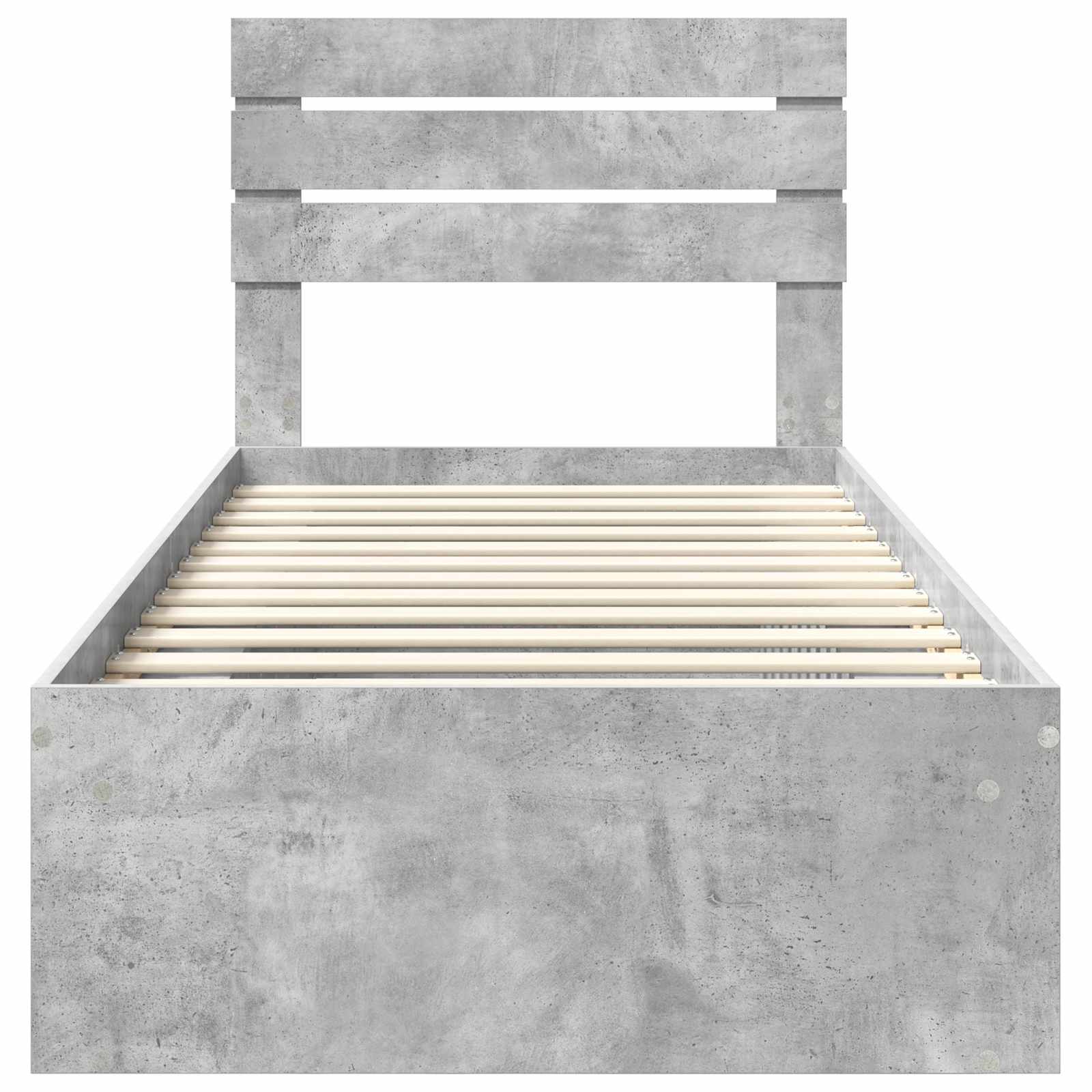 Bettrahmen Beton Grau 100 x 200 cm Massives Kiefernholz