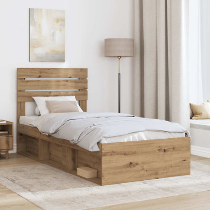 Bettrahmen Artisan-Eiche 100 x 200 cm Massives Kiefernholz