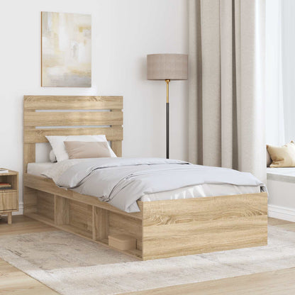 Bettrahmen Sonoma-Eiche 90 x 190 cm Massives Kiefernholz