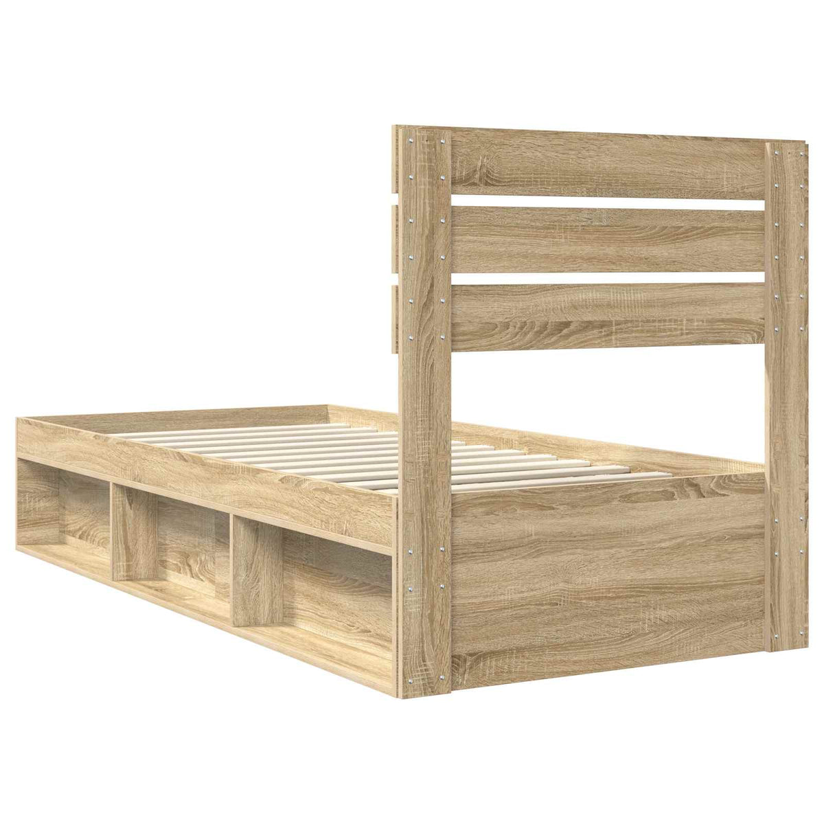 Bettrahmen Sonoma-Eiche 90 x 190 cm Massives Kiefernholz