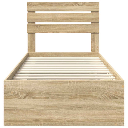 Bettrahmen Sonoma-Eiche 90 x 190 cm Massives Kiefernholz