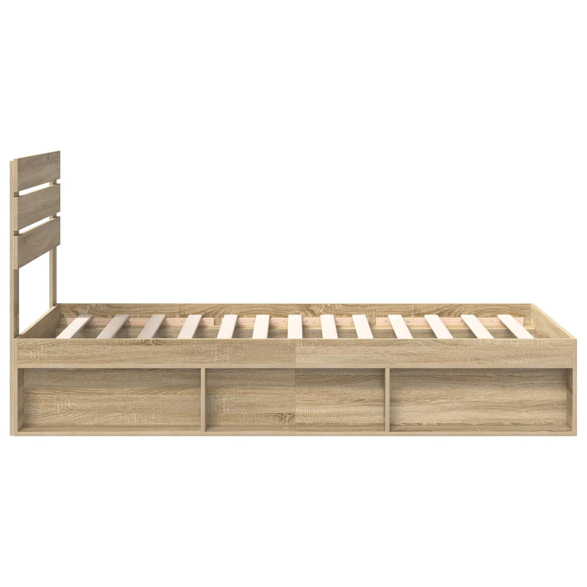 Bettrahmen Sonoma-Eiche 90 x 190 cm Massives Kiefernholz